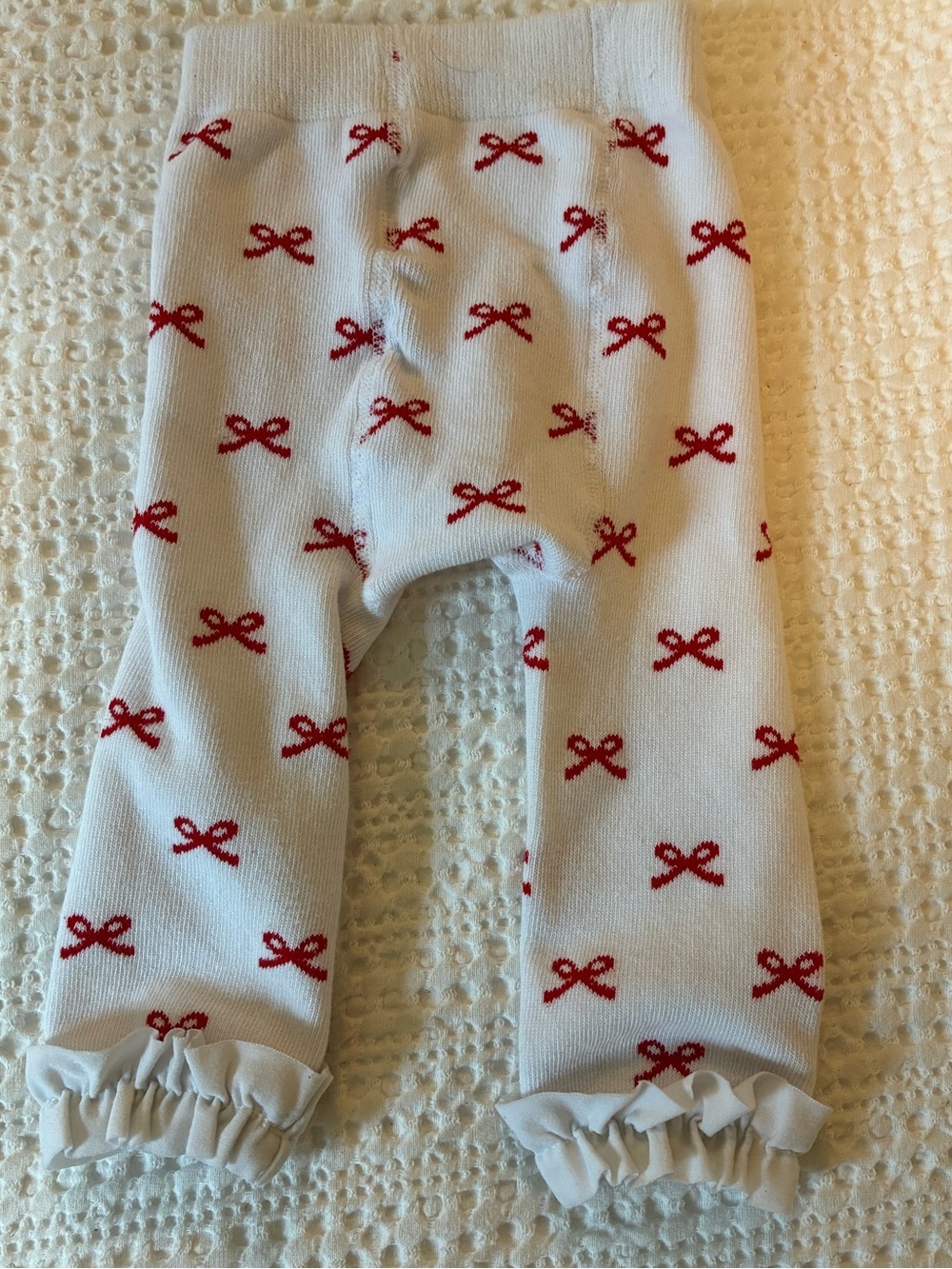 Ruffle Butts Red Bows Footless Ruffle Tights 6-12 Months - Picture 4 of 5